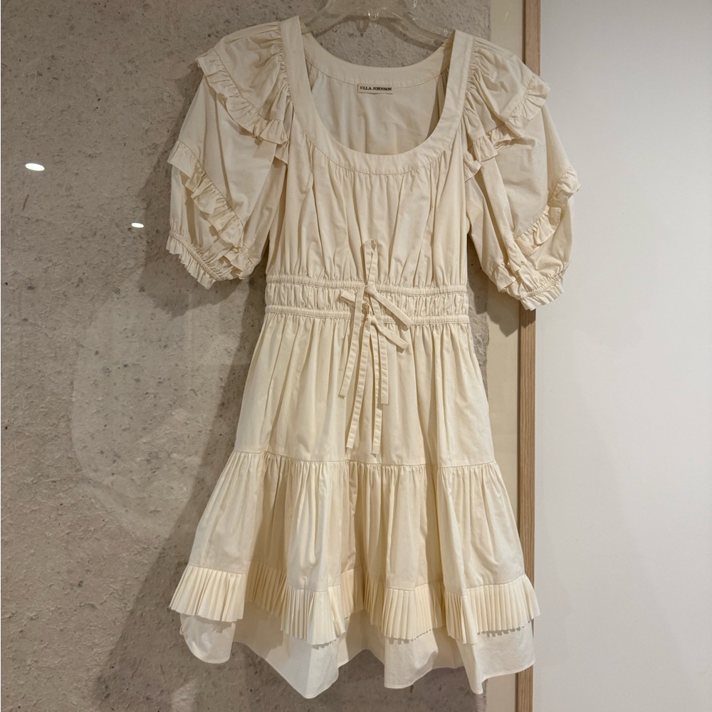 Ulla Johnson Cream Cotton Ruffle Dress